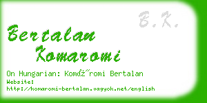 bertalan komaromi business card